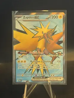 Zapdos EX 192/165 Scarlet & Violet 151 MEW: Pokemon Ultra Rare Holo Full Art NM - Image 1