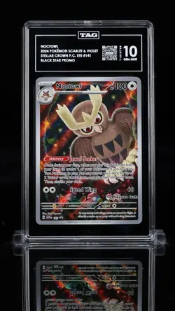 Pokemon Center Stamp Promo Noctowl Stellar Crown ETB SVP EN 141 TAG 10 Gem Mint - Image 1