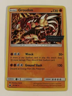 Groudon 81/168 Legendary Pokemon Stamped Gamestop Promo Cosmos Holo LP - Image 1