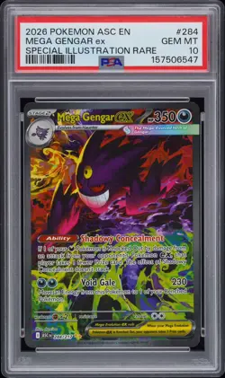2026 POKEMON ASC EN-SPECIAL ILLUSTRATION RARE #284 MEGA GENGAR EX PSA 10 - Image 1