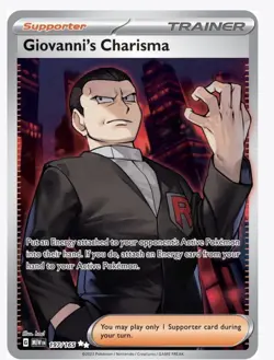 Pokemon TCG: Giovanni’s Charisma (Full Art)~Ultra Rare~Scarlet & Violet~NM - Image 1