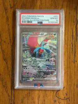 Roaring Moon EX 251/182 Special Illustration Rare Pokemon PSA 10 - Image 1