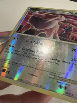 Tauros 41/95 Reverse Holo 2010 Colorless Pokemon HGSS Unleashed Uncommon - Image 3
