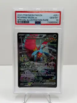 Roaring Moon EX 251/182 PSA 10 Pokemon SV04: Paradox Rift English Holofoil - Image 1