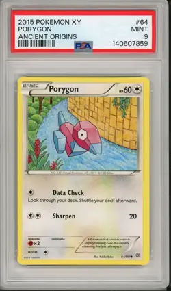 2015 Pokemon XY Ancient Origins Porygon #64 PSA 9 - Image 1