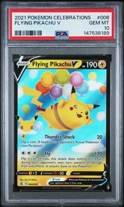 2021 POKEMON CELEBRATIONS #006 FLYING PIKACHU V PSA 10 - Image 1