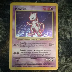Pokemon TCG Mewtwo Base Set Unlimited Rare 10/102 WOTC 1999 60 HP - Image 1