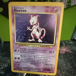 Pokemon TCG Mewtwo Base Set Unlimited Rare 10/102 WOTC 1999 60 HP - Image 3