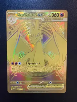 Pokemon Mega Charizard Y Ex 294/217 Gold Hyper Rare Ascended Hero’s - Image 1