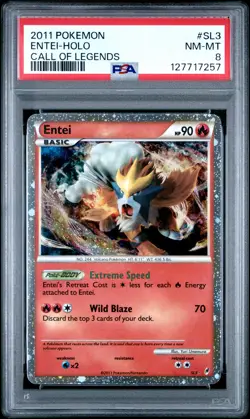 2011 POKEMON CALL OF LEGENDS #SL3 ENTEI-HOLO PSA 8 - Image 1