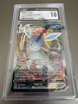 CGC 10 Pokemon TCG Glaceon VMAX Evolving Skies 041/203 Holo Ultra Rare Gem Mint - Image 1