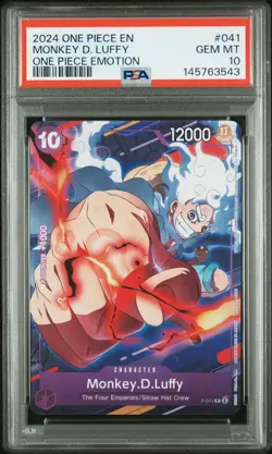 2024 ONE PIECE PROMOS ONE PIECE EMOTION #041 MONKEY D. LUFFY PSA 10 - Image 1