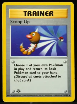 Scoop Up #78/102 1st Ed. Shadowless LP Pokemon Card - Image 1