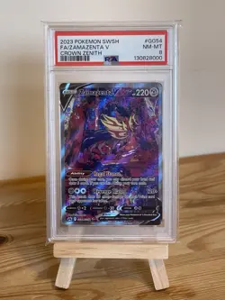 PSA 8 Zamazenta V GG54/GG70 Crown Zenith Galarian Gallery Holo Card - Image 1