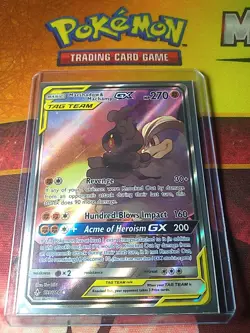 Pokemon TCG Holo Ultra Rare Full Art 199/214 Marshadow & Machamp GX MINT NM - Image 1