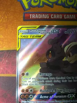 Pokemon TCG Holo Ultra Rare Full Art 199/214 Marshadow & Machamp GX MINT NM - Image 5