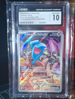 Pokemon TCG Team Rocket's Wobbuffet 203 Black Star Promo Holo CGC Gem Mint 10. - Image 1