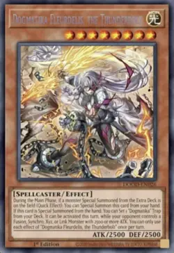 DOOD-EN026 Dogmatika Fleurdelis, the Thunderbolt Secret Rare 1st YuGiOh Preorder - Image 1