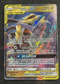Garchomp & Giratina GX 146/236 Unified Minds Tag Team Ultra Rare Holo Pokemon - Image 1