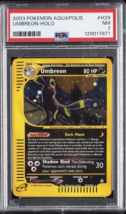 2003 POKEMON AQUAPOLIS #H29 UMBREON-HOLO PSA 7 - Image 1