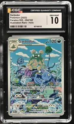 CGC Gem Mint 10 Garbodor 204/182 Pokemon Paradox Rift PAR EN - Image 3