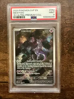 2023 POKEMON SVP EN-SV BLACK STAR PROMO 151 ULTRA-PREM COLL #052 MEWTWO PSA 9 - Image 1