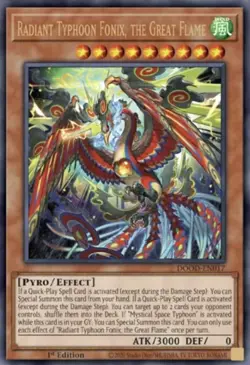 DOOD-EN017 Radiant Typhoon Fonix, the Great Flame Ultra Rare 1st YuGiOh Preorder - Image 1
