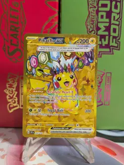 Pokemon TCG Surging Sparks Pikachu EX 247/191 Gold Hyper Rare Holo Card NM - Image 2