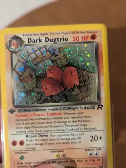 Dark Dugtrio Holo Pokemon Card 1st Edition Team Rocket 6/82 Vintage WOTC LP- 🌀 - Image 3