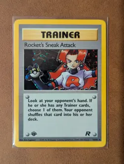Rocket's Sneak Attack Pokemon Card 1st Edition Team Rocket 16/82 Vintage LP/EXC - Image 1
