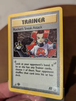 Rocket's Sneak Attack Pokemon Card 1st Edition Team Rocket 16/82 Vintage LP/EXC - Image 3