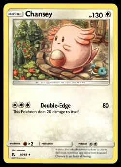 Chansey 46/68 Uncommon Hidden Fates Pokemon LP - Image 1