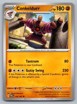 Pokemon TCG SV06: Twilight Masquerade Conkeldurr 105/167 - Image 1