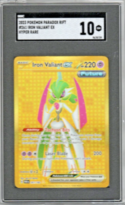 Iron Valiant Pokemon Paradox Rift Hyper Rare Gold #261 SGC 10 Gem - Image 1