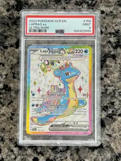 2024 POKEMON SCR EN-STELLAR CROWN ULTRA RARE #158 LAPRAS EX PSA 9 - Image 1