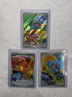 Pokemon First Partner Illustration Collection Series 1 Kanto Gen 1 Starters Set - Image 1