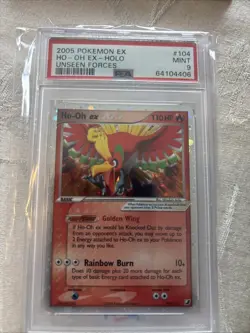 Pokemon Ho-Oh ex 104/115 - PSA 8 NM MT - Unseen Forces EX Holo Rare *NICE SWIRL* - Image 1