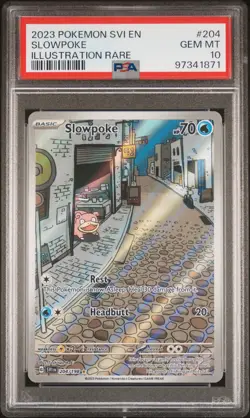 2023 POKEMON SVI EN-SCARLET & VIOLET ILLUSTRATION RARE #204 SLOWPOKE PSA 10 - Image 1