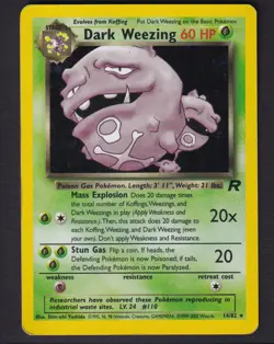 Dark Weezing 14/82 Holo Rare Team Rocket Pokemon Unlimited Holo HP - Image 1