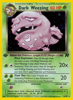 Dark Weezing 14/82 Holo Rare Team Rocket Pokemon Unlimited Holo HP - Image 4