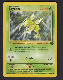 Scyther 26/64 Rare Jungle Pokemon HP - Image 1