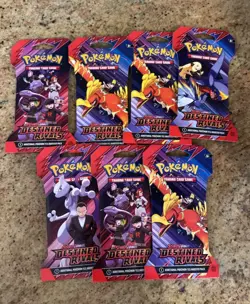 7x Pokemon Scarlet & Violet Destined Rivals Sleeved Booster Packs New - Image 1