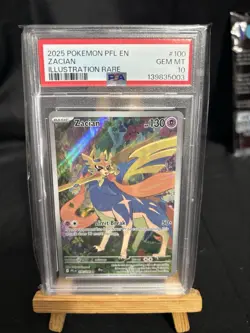 Zacian 100/094 Phantasmal Flames Illustration Rare Holo PSA 10 EN 2025 130 HP - Image 1