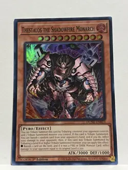 Thestalos the Shadowfire Monarch DUNE-EN023 Super Rare NM 1st Edition Yugioh TCG - Image 1