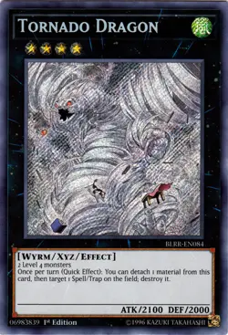Yugioh! LP Tornado Dragon - BLRR-EN084 - Secret Rare - 1st Edition Lightly Playe - Image 1