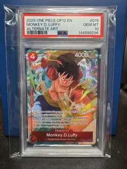 2025 One Piece Legacy Of The Master OP12 Monkey D Luffy Alt Art PSA 10 - Image 1