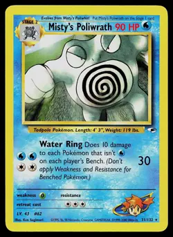 Pokemon Card - Misty's Poliwrath Gym Heroes 31/132 Rare - Image 1