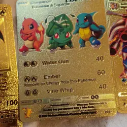 Pokemon Charizard, Blastoise VMAX & Squirtle Gold Foil Metal Cards Lot (3) - Image 3