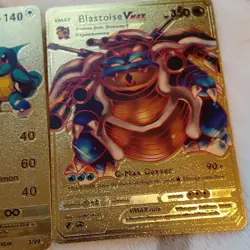 Pokemon Charizard, Blastoise VMAX & Squirtle Gold Foil Metal Cards Lot (3) - Image 4