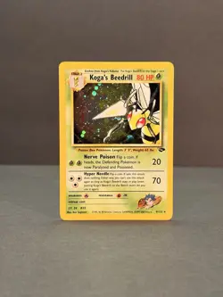 Koga’s Beedrill 9/132 Holo Rare Gym Challenge Pokemon Card Unlimited LP - Image 4